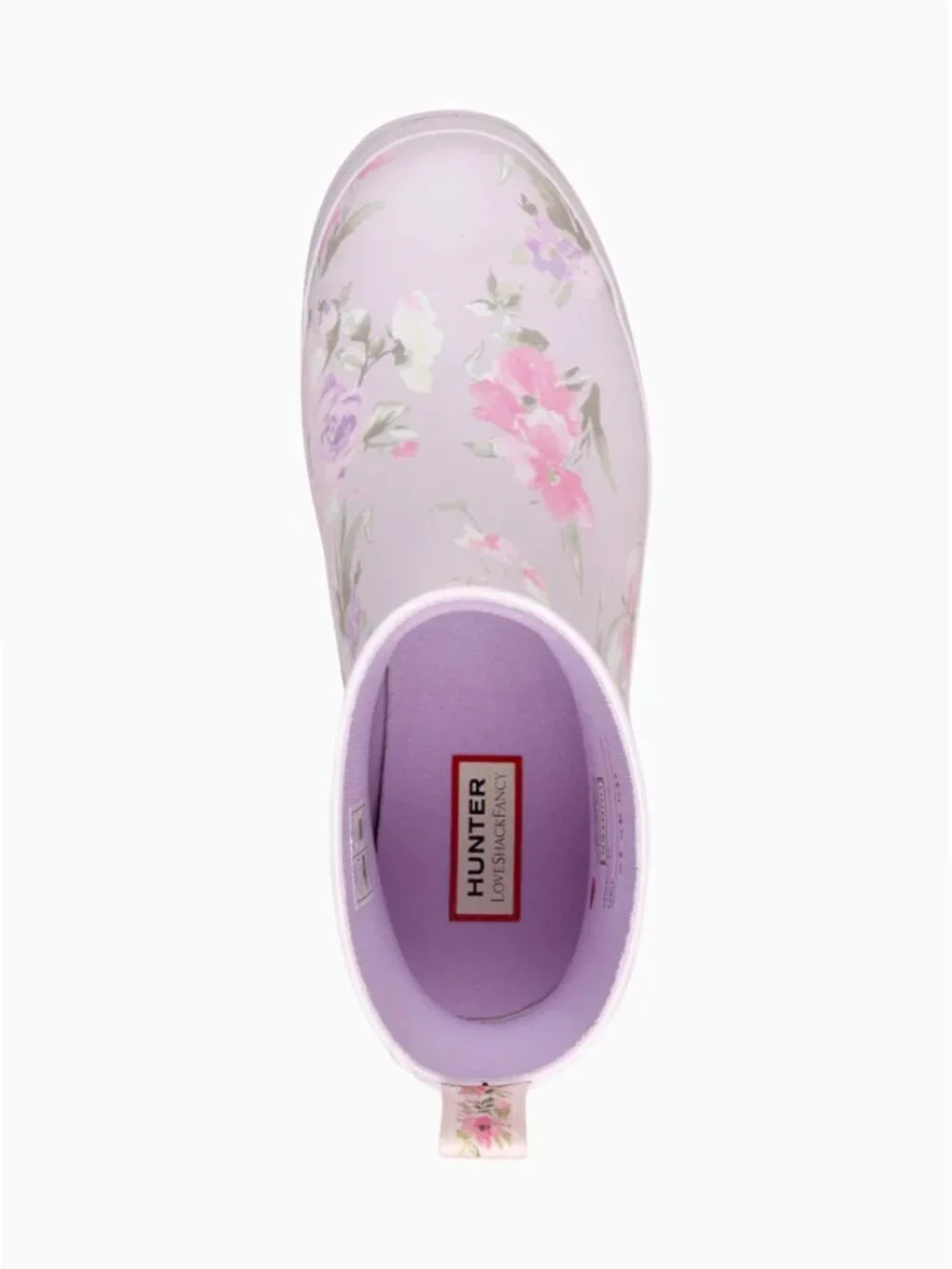 Hunter x LoveShackFancy Play Short Rain Boots Happy Thoughts Pink Floral 7 NWT